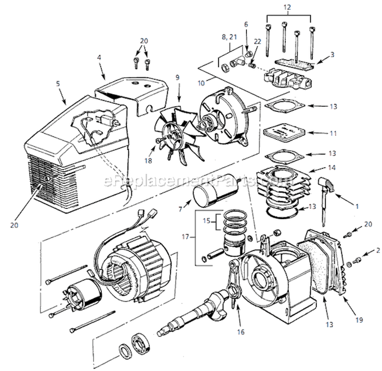 Page B Diagram and Parts List for FP200002AJ 2002 Campbell Hausfeld Compressor